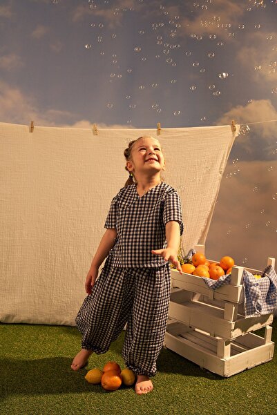 Oh La La Koala For Little Ones Lacivert Daisy Picnic Serisi Kruvaze Takım