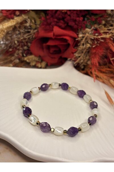 Moonstone Accessories سوار لتخفيف التوتر والهدوء |   أحجار الأميثيست والهيمات...