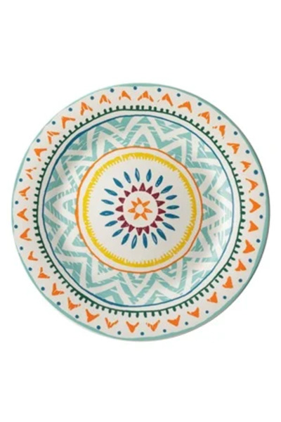 Zumzeria Farfurie mare din porțelan cu model aztec colorat, 27 cm