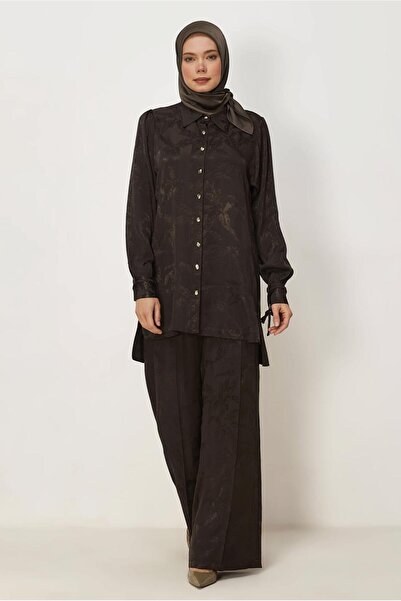 Alvina Shirt Collar Jacquard Suit 46568