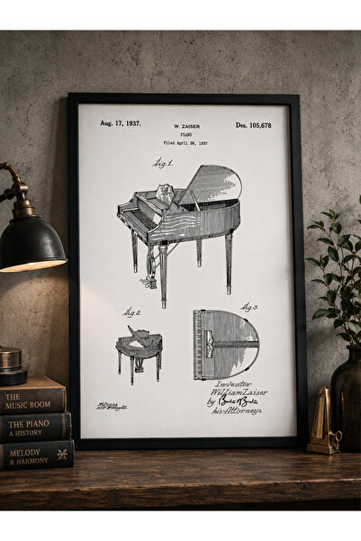 Pegziz Piano Patent Crtež Tablica Muzika Etude Zidni Dekor Slika