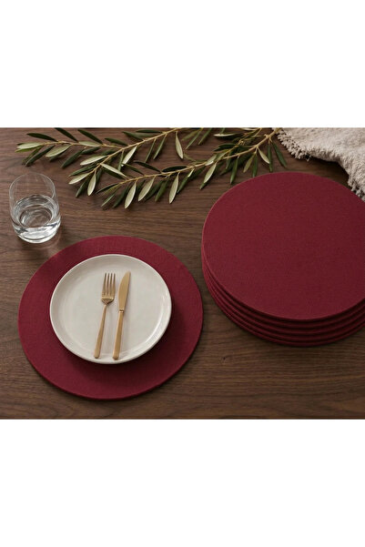 Econice Amerikan Servis, Bordo Duck Keten Supla ( 6 Adet )