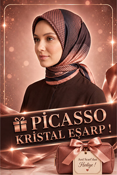 Picasso Silk Look Crystal Scarf – Twill Stylish Design 90X90