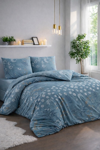Bella Home Σετ Παπλωματοθήκης Crystal Double Ranforce - 4 τεμάχια - 100% βαμβ...