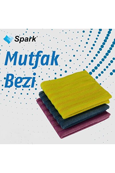Spark (3 Adet) Mikrofiber Temizlik Zor Kir ve Yağları Temizleyen Mutfak Bezi ...