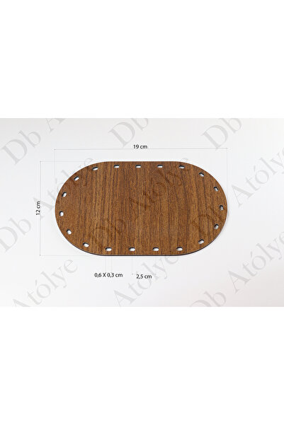 Db Atölye Oval Rattan 12x19 cm Ceviz renk - Bambu Rattan Tepsi Altlık