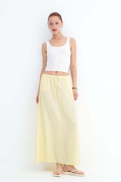 Addax Elastic Waist Long Skirt E17627