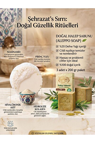 Promar EL YAPIMI DOĞAL ZEYTİN YAĞI VE DEFNE SABUNU 3 ADET + PİRİNÇ SÜTÜ SABUN...