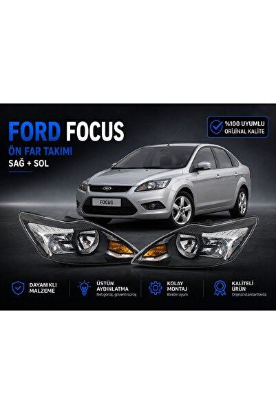 FPParts Ford Focus MK2.5 Titanium Uyumlu 2008-2011 Kromlu Siyah Zemin Sağ Sol...