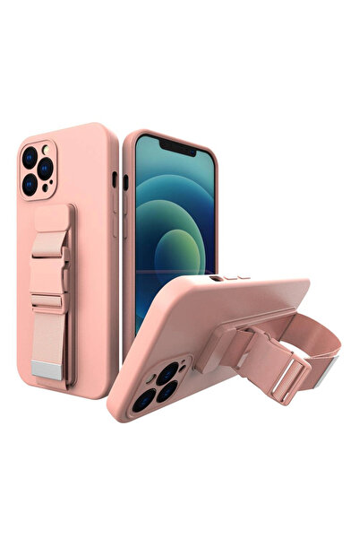 Hurtel Husă cu șnur, din gel TPU, tip airbag, pentru iPhone 11 Pro, roz