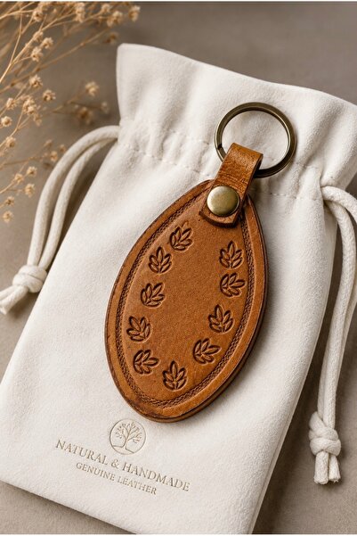 Handmade Nomad Leaf - Genuine Leather Keychain