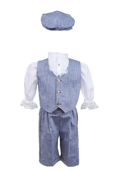 fantasialand Costum botez casual-elegant, 4 piese bleu