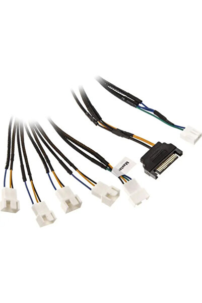 Akasa 4-pin - 4-pin x5, 0.45m, Black (AK-CBFA07-45)