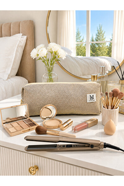 MAKE BAG YENİ GÜMÜŞ SİMLİ SAÇ ŞEKİLLENDİRİCİ MAKYAJ ÇANTASI