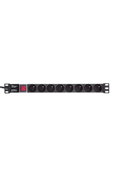 Netrack power strip 19" 1U, 230V/16A, 8xE, ALU