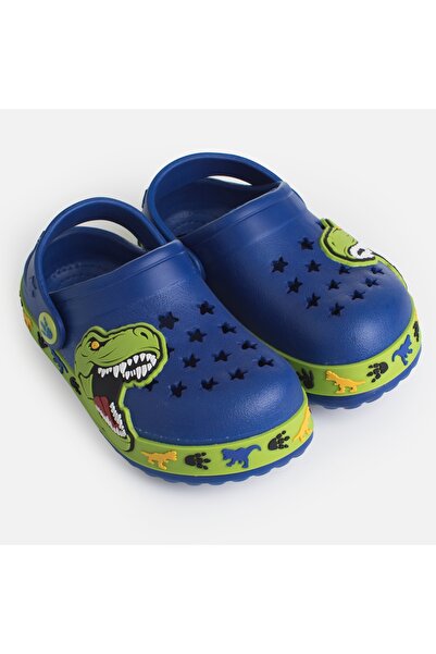 Zumzeria Saboti pentru copii cu model de dinozauri albastru, verde și lime