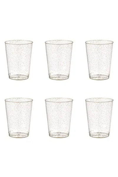 Zumzeria Set de pahare de shot reutilizabile din plastic transparent cu sclip...
