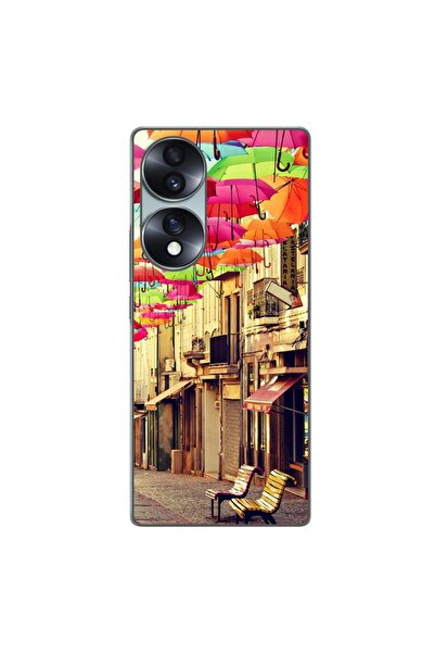 OEM Θήκη συμβατή με Honor 70 από σιλικόνη gel TPU με σχέδιο πολύχρωμων ομπρελ...