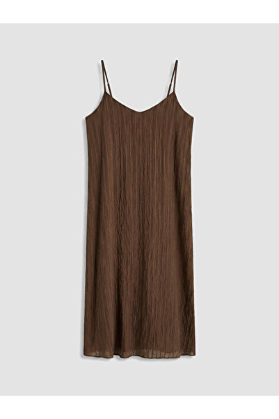 LC Waikiki Rmz Gi̇yi̇m Farkiyla Striped Dress with Drawstring Straps