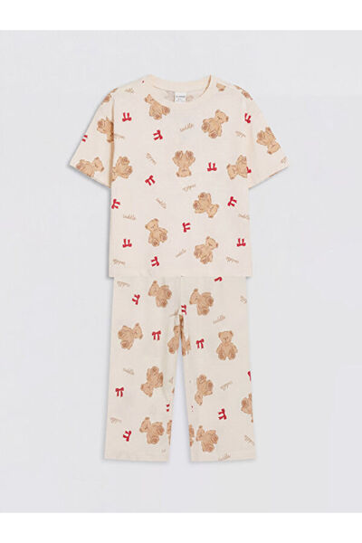 LC Waikiki Sparkling Choices Printed Girls' Capri Pajama Set from Shining Store
