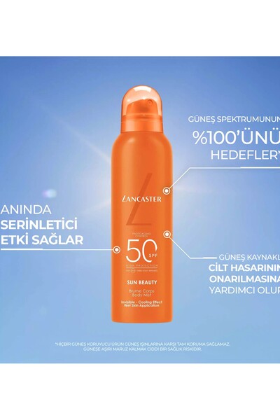 Lancaster Sun Beauty Cildi Güneş Kaynaklı Yaşlanma Etkilerine Karşı SPF50 Vüc...