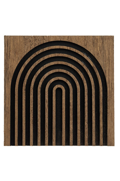 Zumzeria Rainbow Black Brown Wood Cup Holder 11x0.5x11cm
