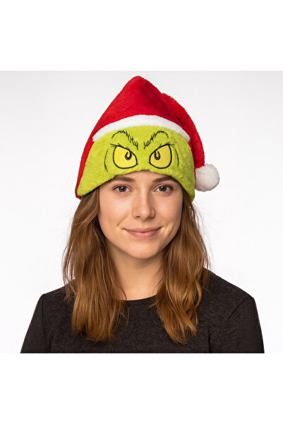 HELLGRINCH Căciulă de Crăciun cu model Grinch Roșu Verde 30x37cm
