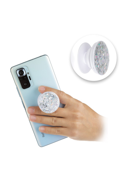 Zumzeria White Holder with Holographic Confetti for Mobile Phone and Tablet Ø...