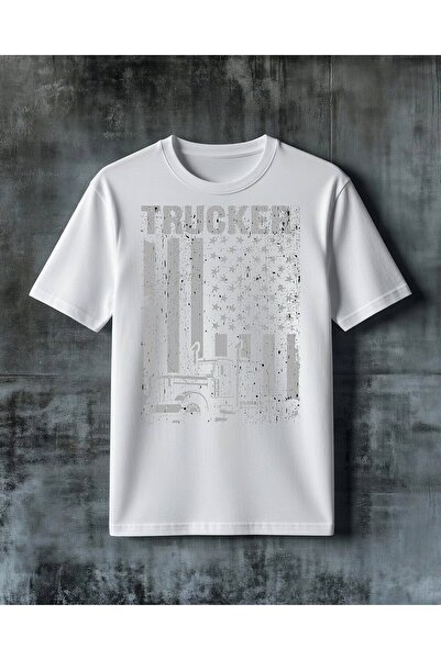 COMVİCHO تي شيرت كبير الحجم مطبوع عليه شعار "triggered truck"
