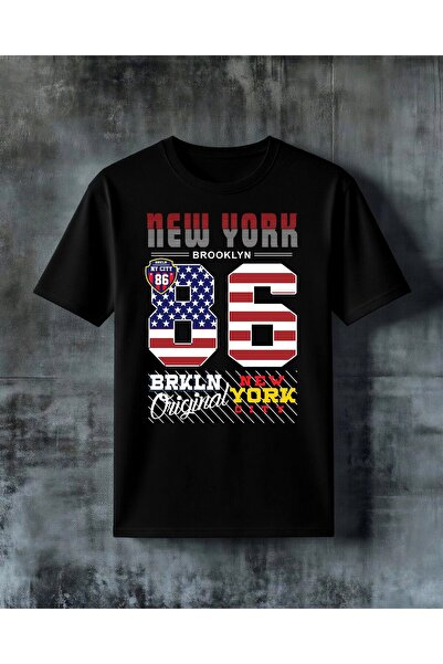 COMVİCHO Neon Hood Newyork Style Printed Oversize T-Shirt
