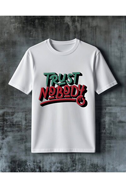 COMVİCHO Trust Nobody Graffiti Printed Oversize T-Shirt