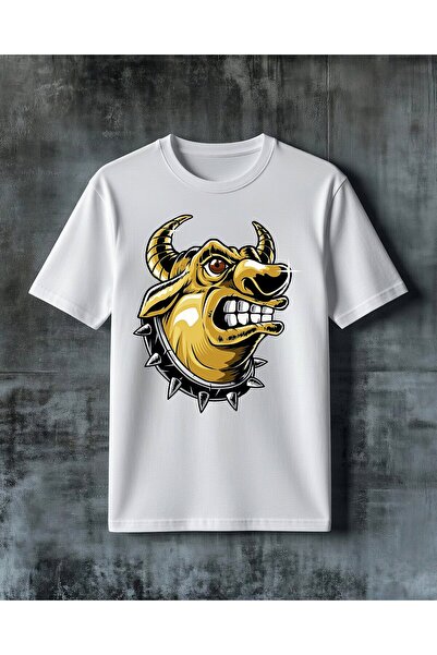 COMVİCHO Horn Aggressive Head Printed Oversize T-Shirt