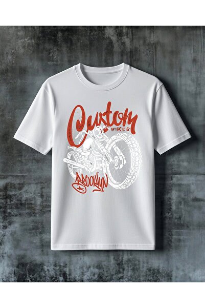 COMVİCHO Quitch Bikes Red Logo Printed Oversize T-Shirt