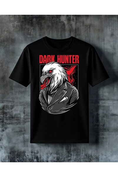 COMVİCHO Dark Hunter Eagle Hunter Printed Oversize T-Shirt