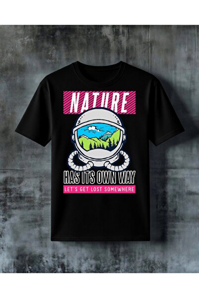 COMVİCHO Space Adventures Are about Losing Yourself Printed Oversize T-Shirt