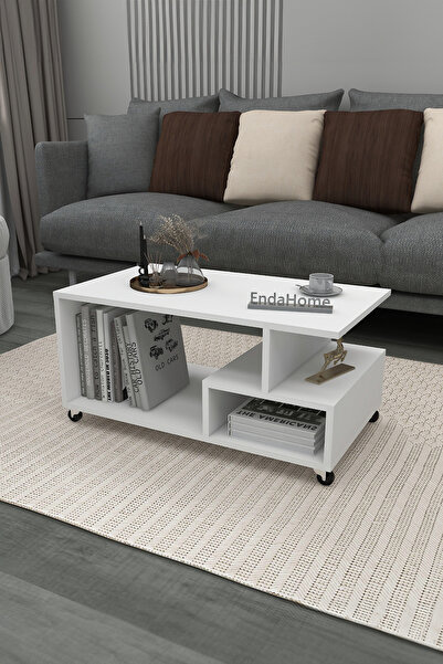 Reyo Enda Home Sultan Tekerli Orta Sehpa 86,5x50 cm