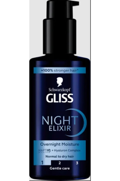 Schwarzkopf Treatment serum for normal to dry hair, Gliss Night Elixir Overni...