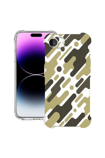bestcase Противоударен калъф Husă за Apple iPhone 17e, Зелен камуфлаж, 314402...