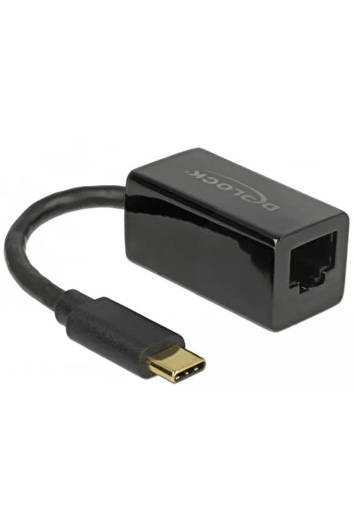 DELOCK Adaptor USB 3.2 Gen 1, USB-C tată > RJ-45 mamă (negru, 13,5cm, LAN Gig...
