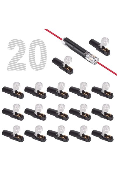 Choice 20pcs 12/20pcs 1 Pin Low Voltage Wire Plug-in Connector for 16-18 AWG ...