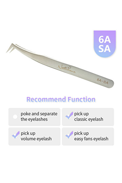 Choice7 6ASA NATUHANA Eyelash Extension Tweezers Anti-static Straight Industr...