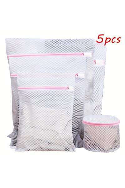 Choice White 5pcs XL 5pcs Mesh Laundry Bag for Delicates - Protects Clothes D...