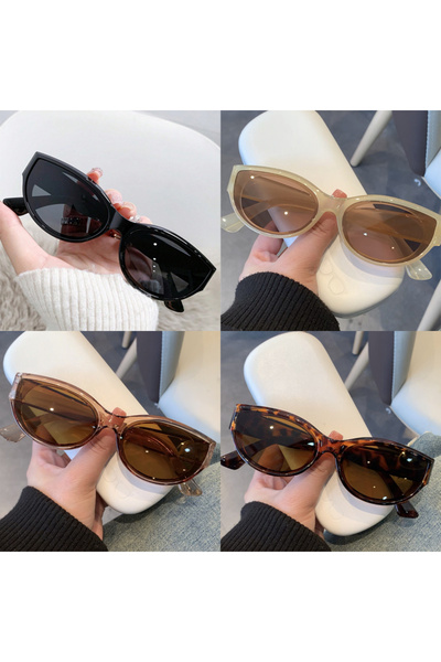 Choice 4 قطع z02 1/4 قطع نظارات شمسية صغيرة عصرية على شكل عين القطة، نظارات ش...
