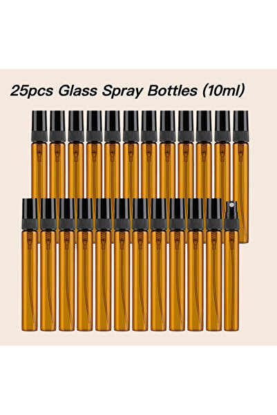Choice Glass 10ml 25pcs 10ml 25pcs Amber Glass Spray Bottle 10ML Empty Refill...