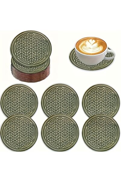 Choice 6pcs 6pcs 2D Wood Grain Coasters Charming Decorative Home Restaurant D...