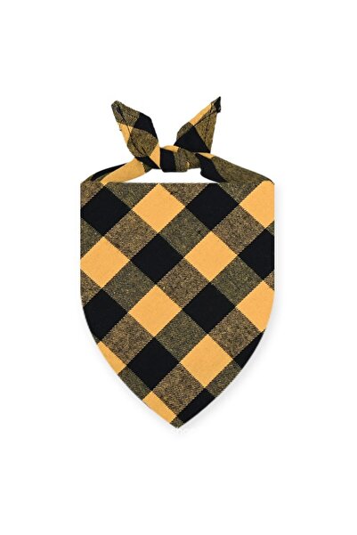 Choice4 L-70X48cm Yellow Large Pet Scarf Bandana for Dogs Cotton Plaid Washab...
