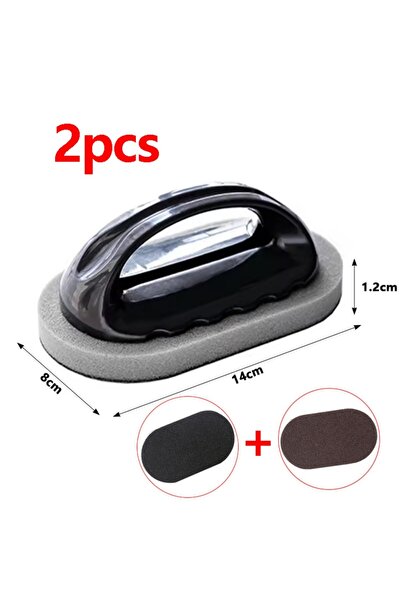 Choice1 brown and black 2Pcs Magic Emery Sponge Brush with Handle Kitchen Rus...