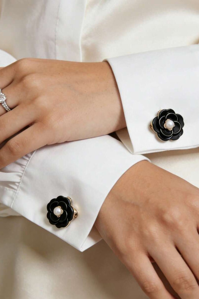 Atika Moda Kadın Kol Düğmeleri | Düğme Kapağı Broş | Düğme Klipsi (2 adet)