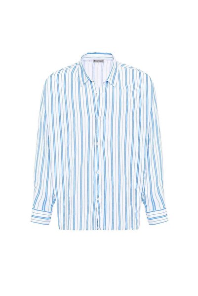 S13 Store Striped long sleeve oversize linen shirt