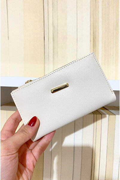 Mazel Design Women's Cream Wallet with Multiple Card Slots and Coin Compartme...